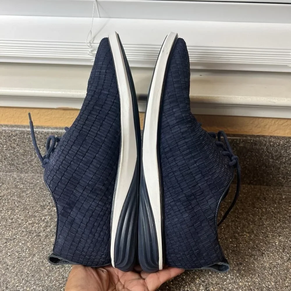 Cole Haan GrandEvolution Mens 8.5M Shoe Blue Woven Leather Casual Comfort Oxford
